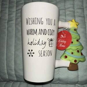 Holiday Coffee Mug Christmas Tree Handle